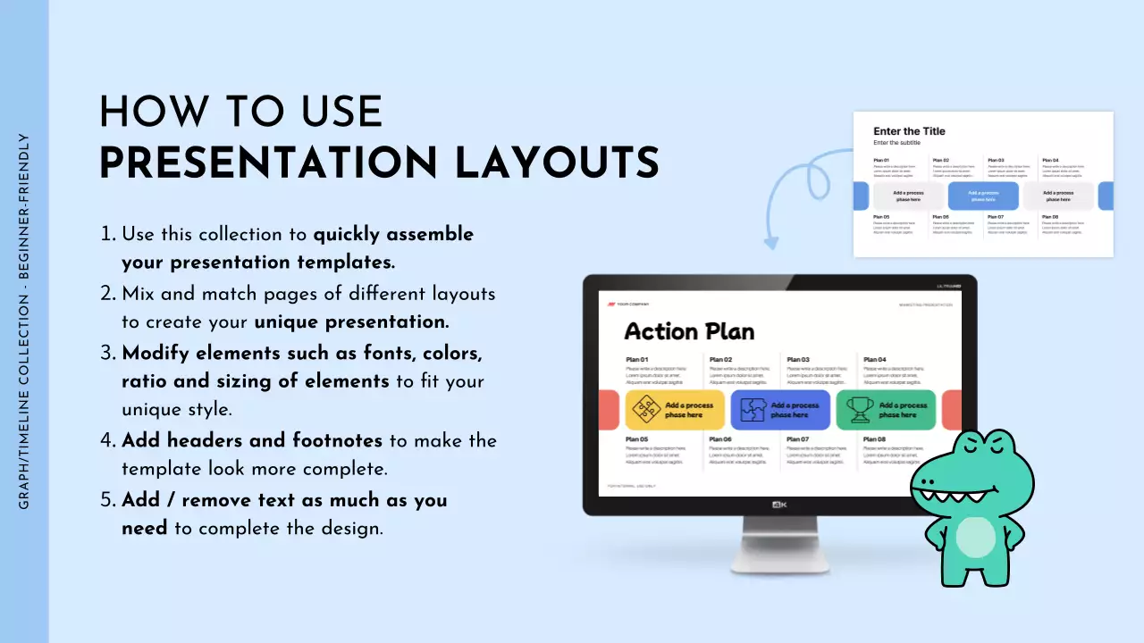 White and Blue Modern Graph and Timeline Collection Presentation
