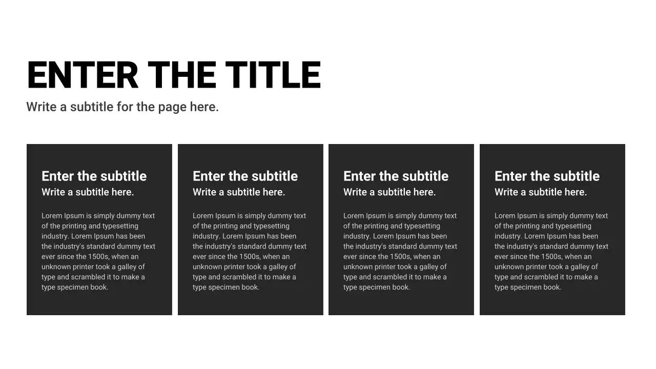 Black and White Basic Layout Collection Presentation