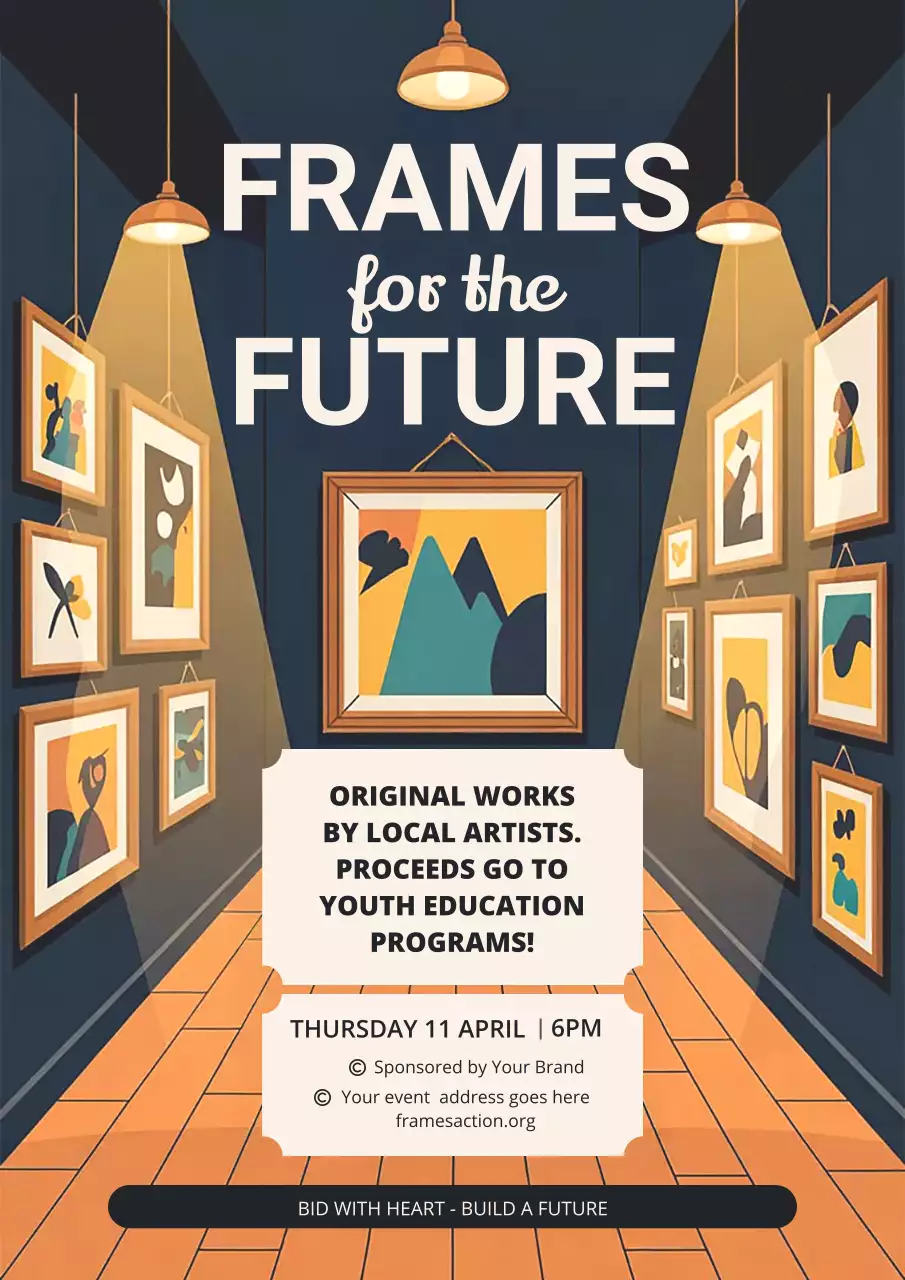 Navy Modern Art Exhibition Poster