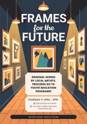 Navy Modern Art Exhibition Poster