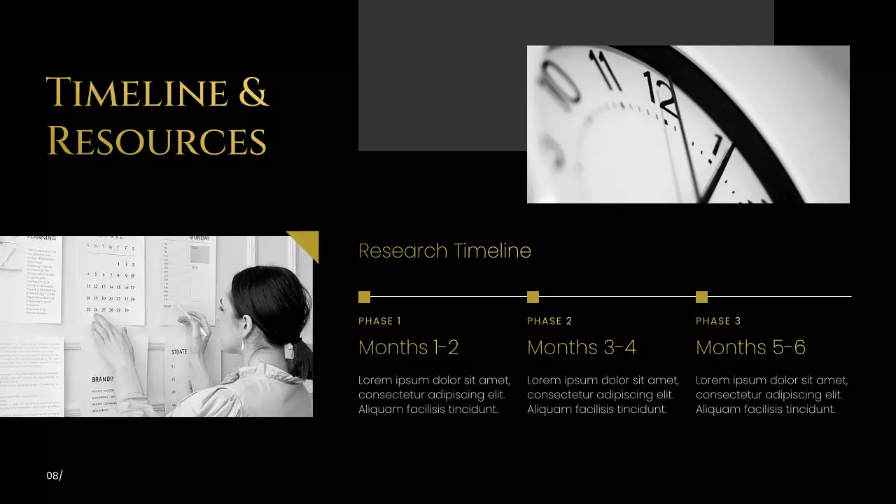 Black and Gold Modern Research Proposal Presentation