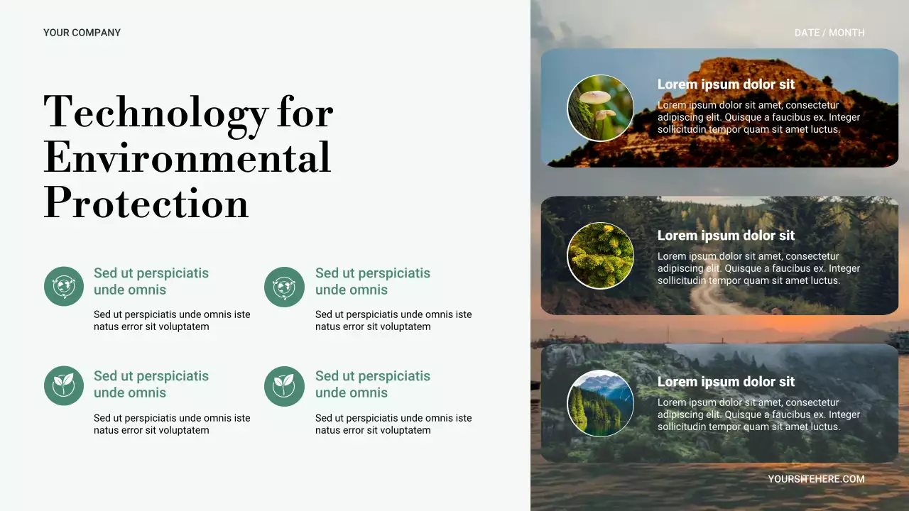 Bài trình bày về thiên nhiên tối giản xanh