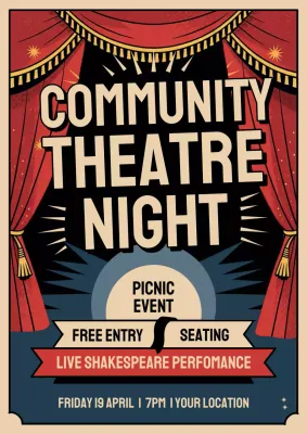 Red Vintage Theatre Event Poster