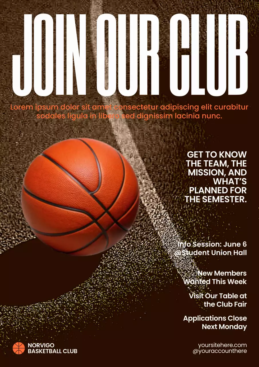 Brown Modern Basketball Recruitment Poster