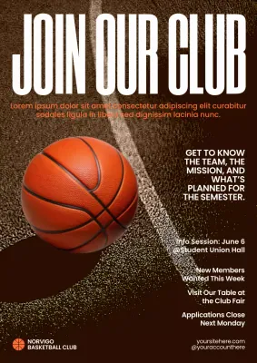 Brown Modern Basketball Recruitment Poster