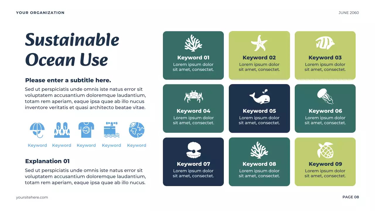 Bài thuyết trình về Đại dương tối giản xanh