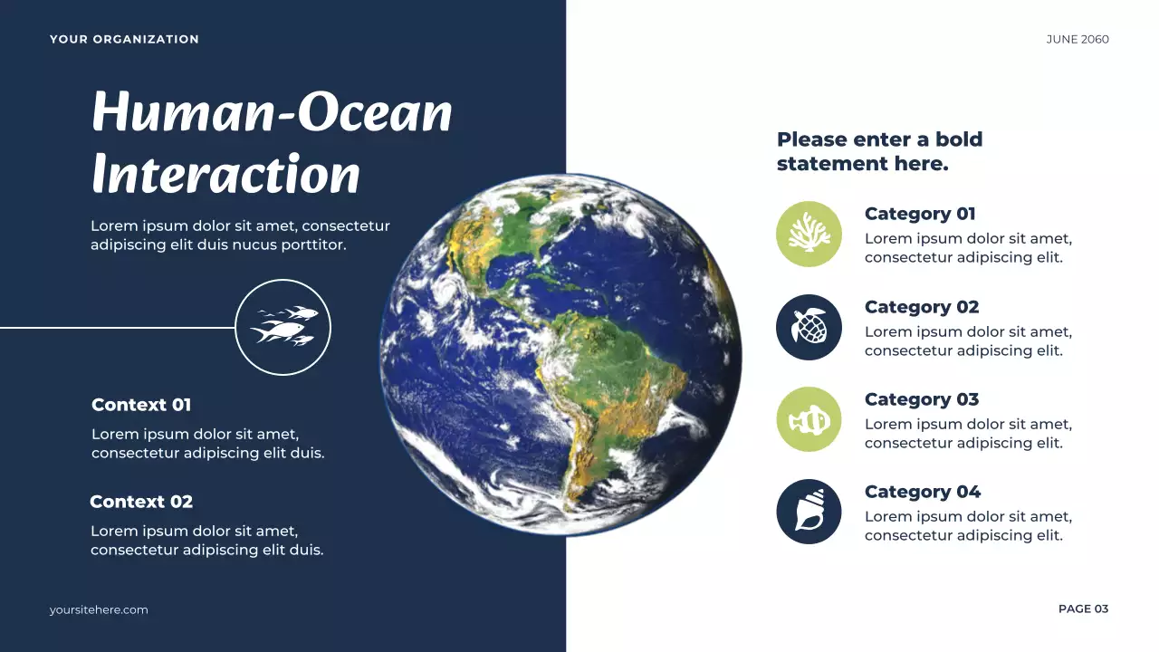 Bài thuyết trình về Đại dương tối giản xanh