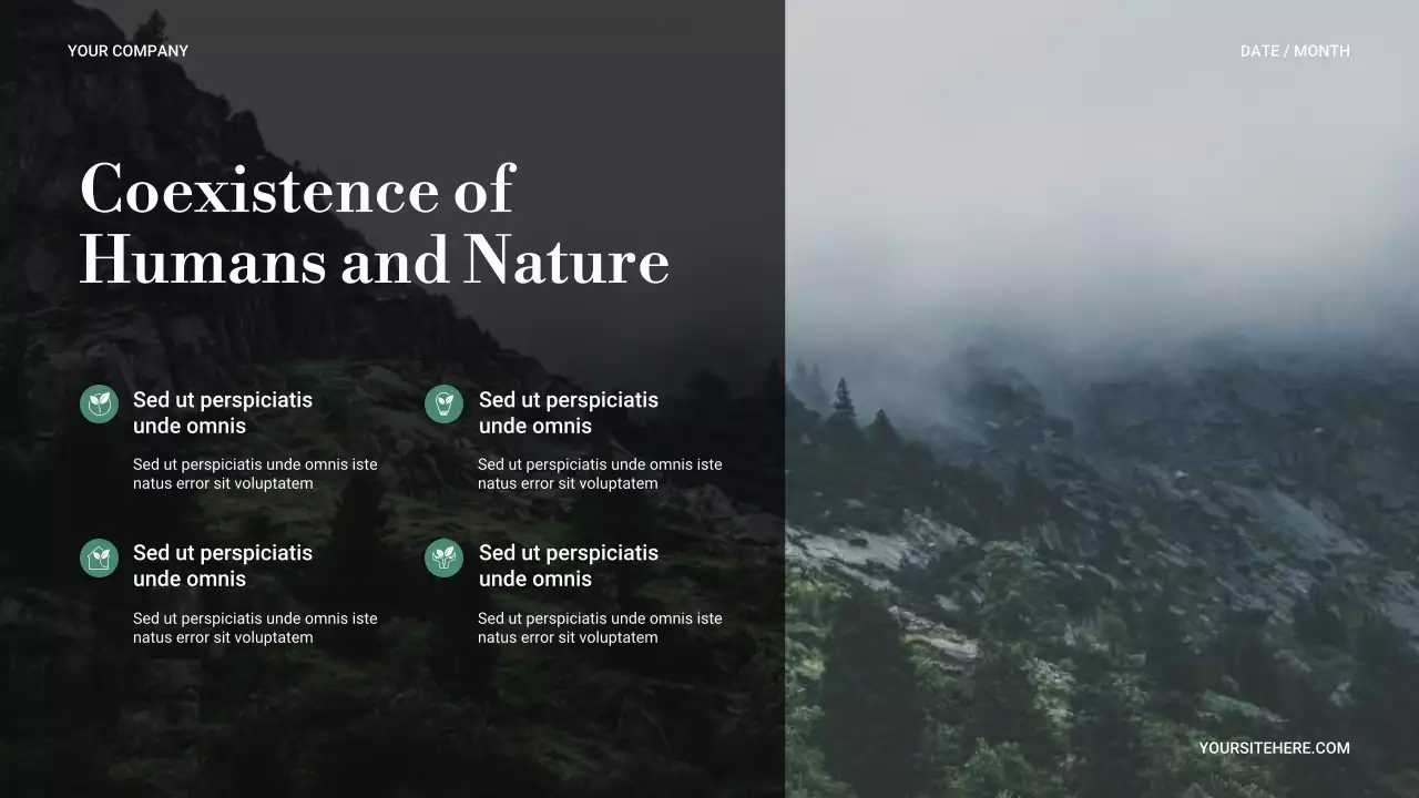 Bài trình bày về thiên nhiên tối giản xanh