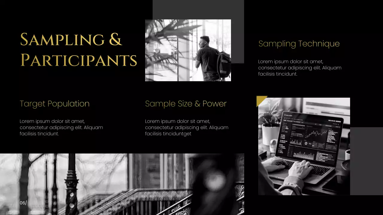 Black and Gold Modern Research Proposal Presentation