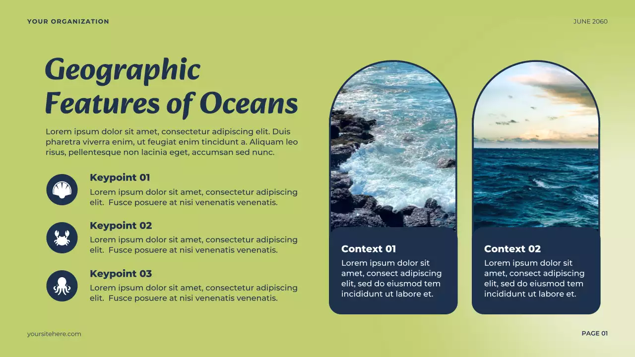 Bài thuyết trình về Đại dương tối giản xanh