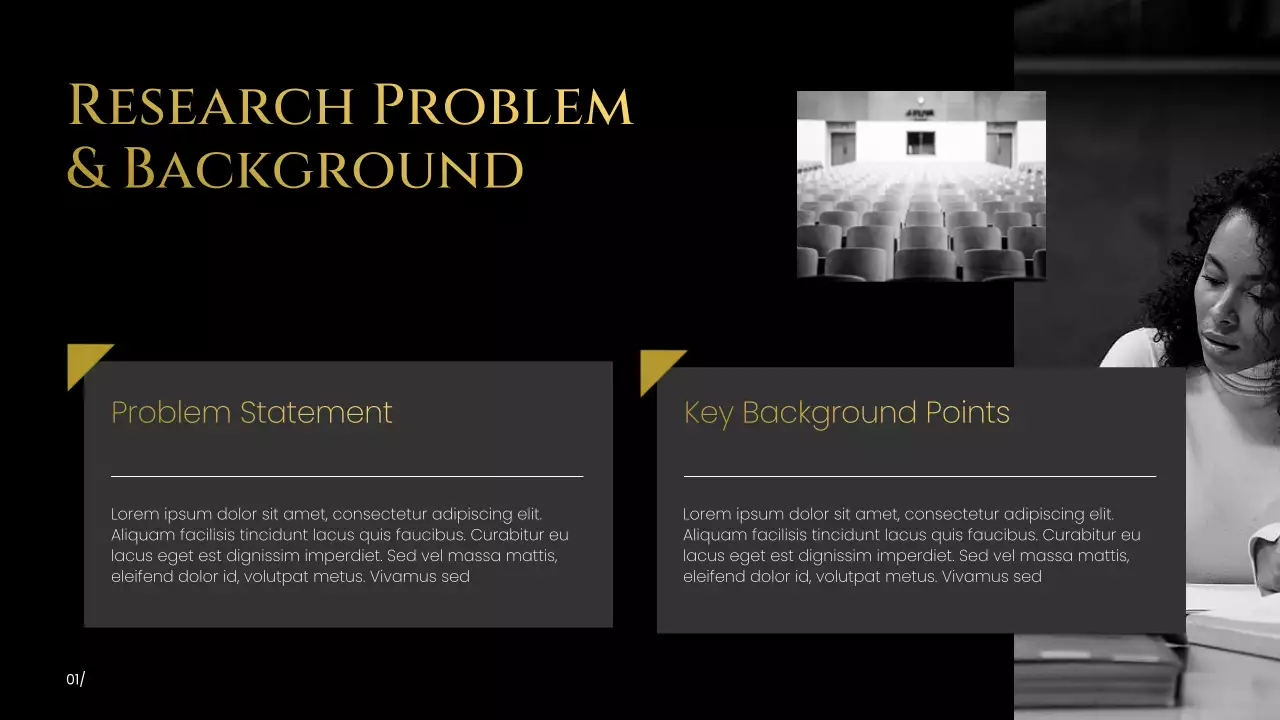 Black and Gold Modern Research Proposal Presentation