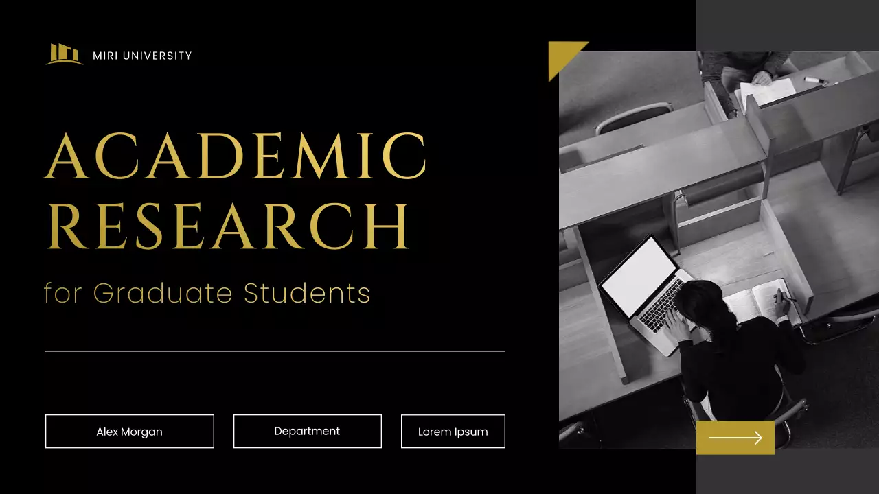 Black and Gold Modern Research Proposal Presentation