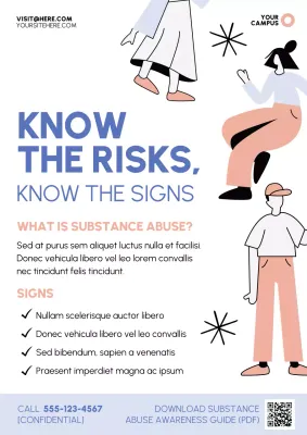 Flat Illustration Style for Understanding Substance Abuse to Raise Student Awareness Poster