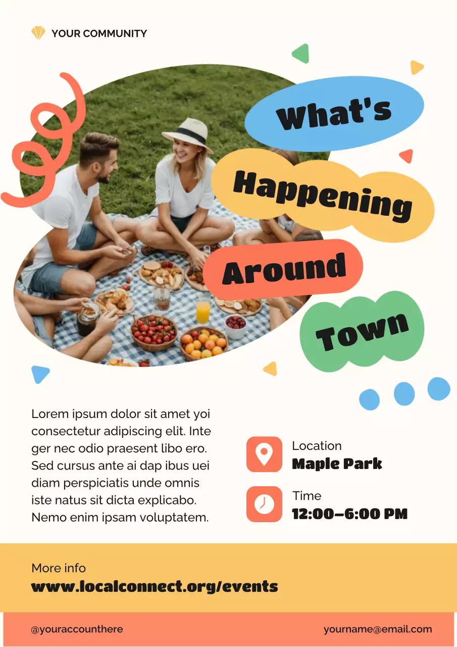 Colorful Modern Community Event Announcement Poster