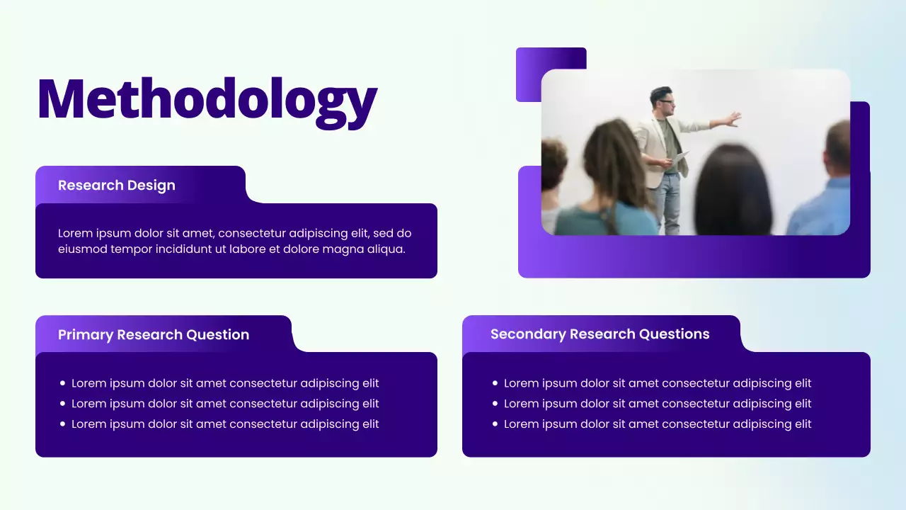 Blue and White Bold Research Proposal Presentation
