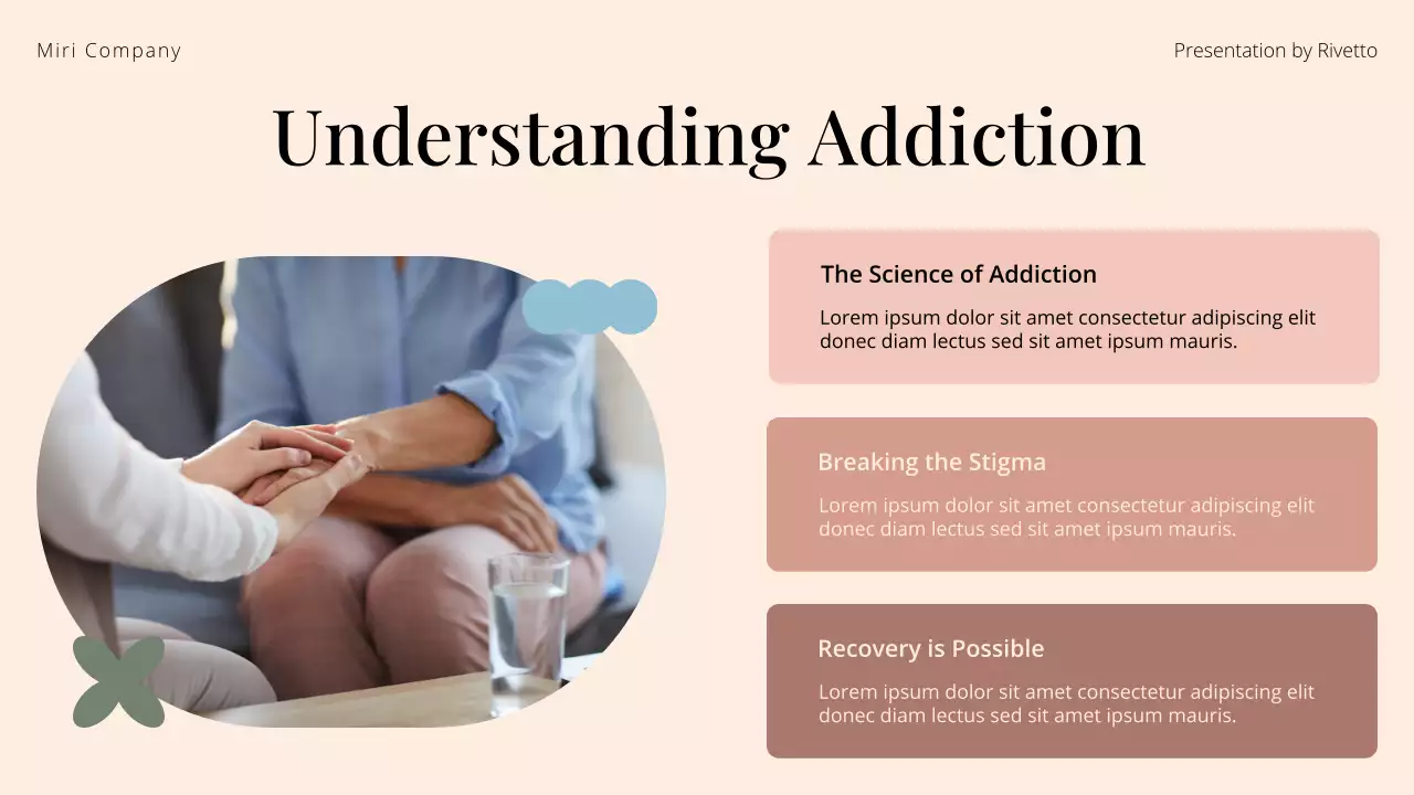 Cream and Peach Substance Abuse Recovery Awareness Presentation