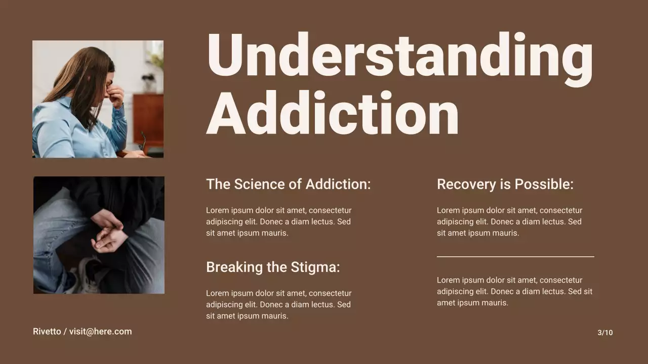 Brown Modern Substance Abuse Recovery Awareness Presentation