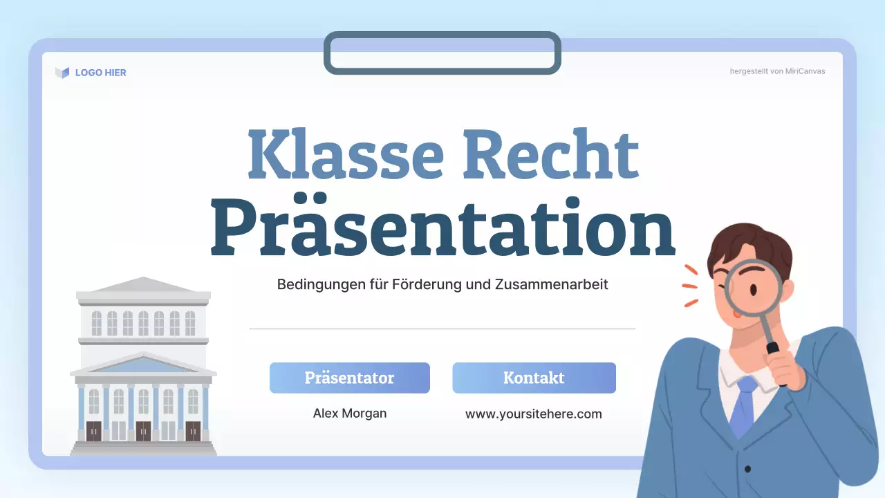 Blaue moderne Rechtsklasse Präsentation