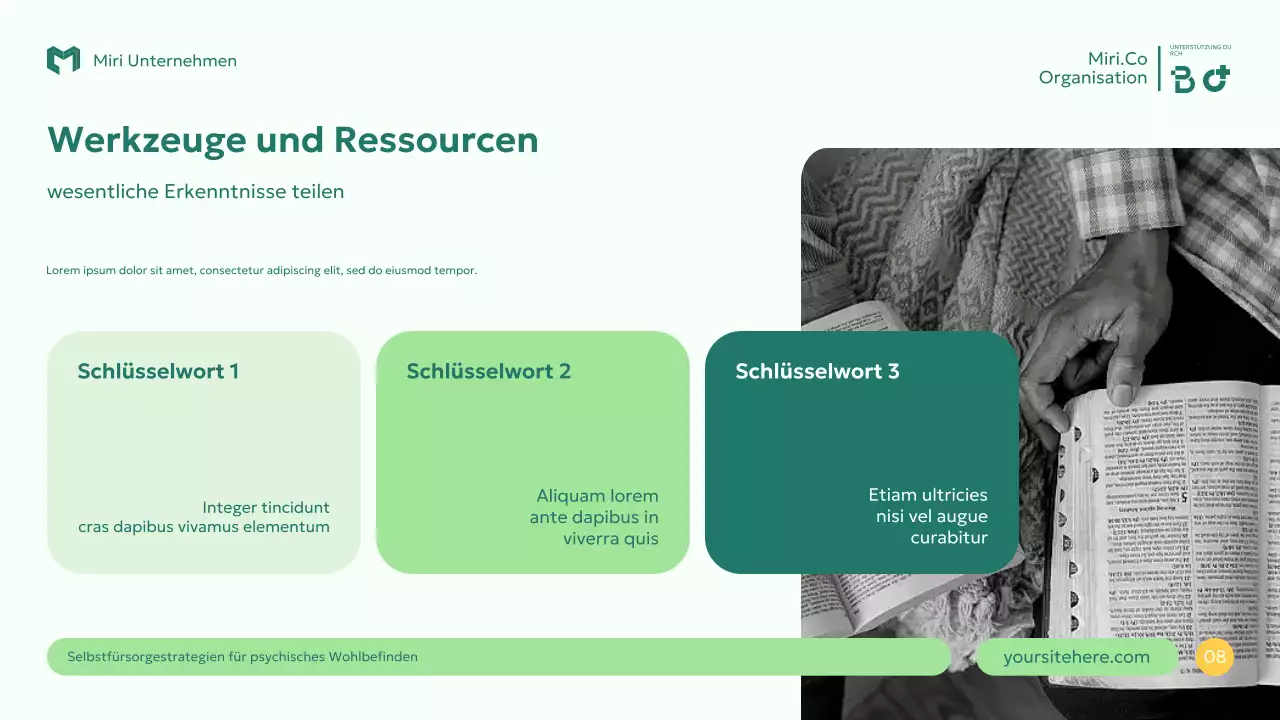 Grüner moderner Wellness-Leitfaden