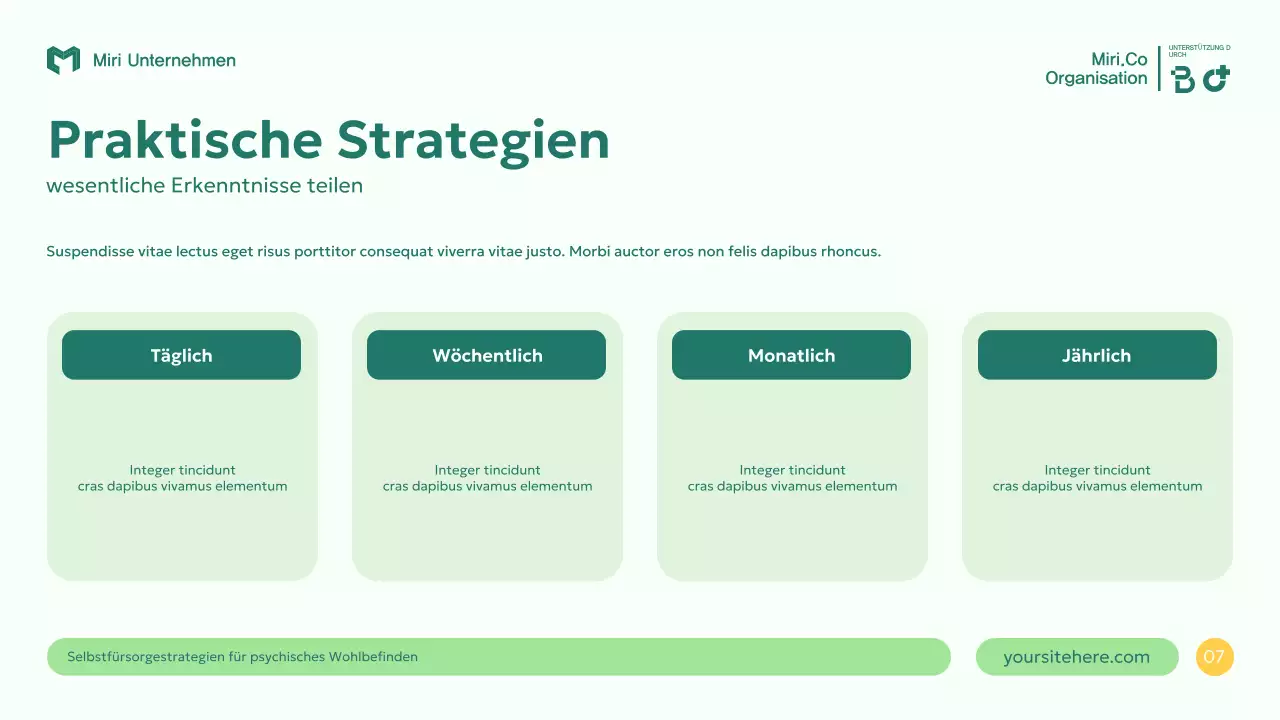 Grüner moderner Wellness-Leitfaden