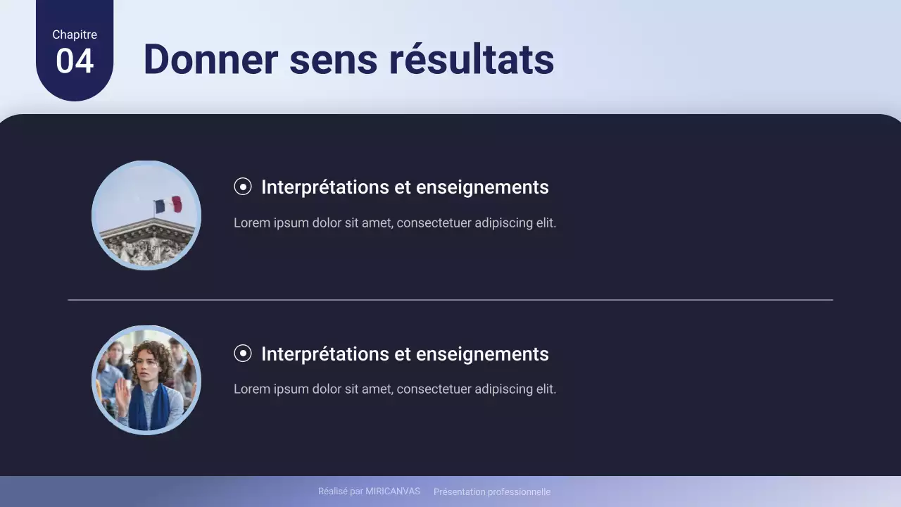 Présentation professionnelle violette