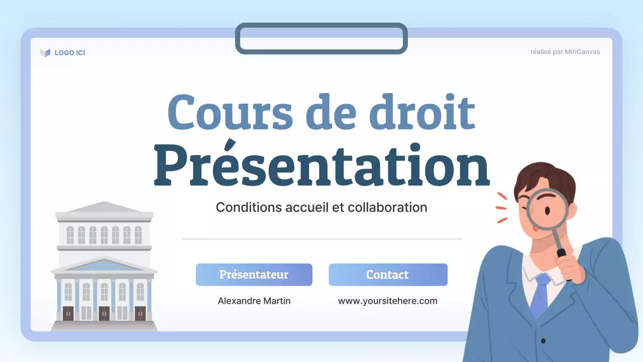 Présentation du cours de droit moderne bleu