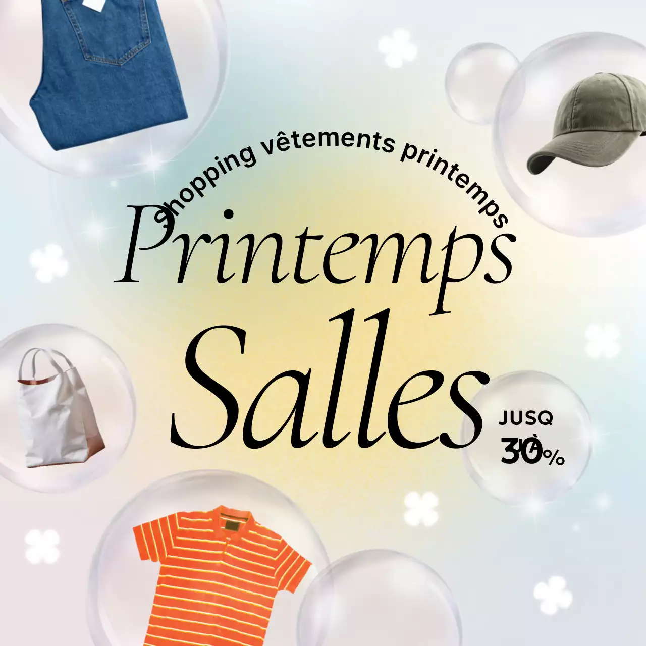 Promotion de vente moderne bleu ciel