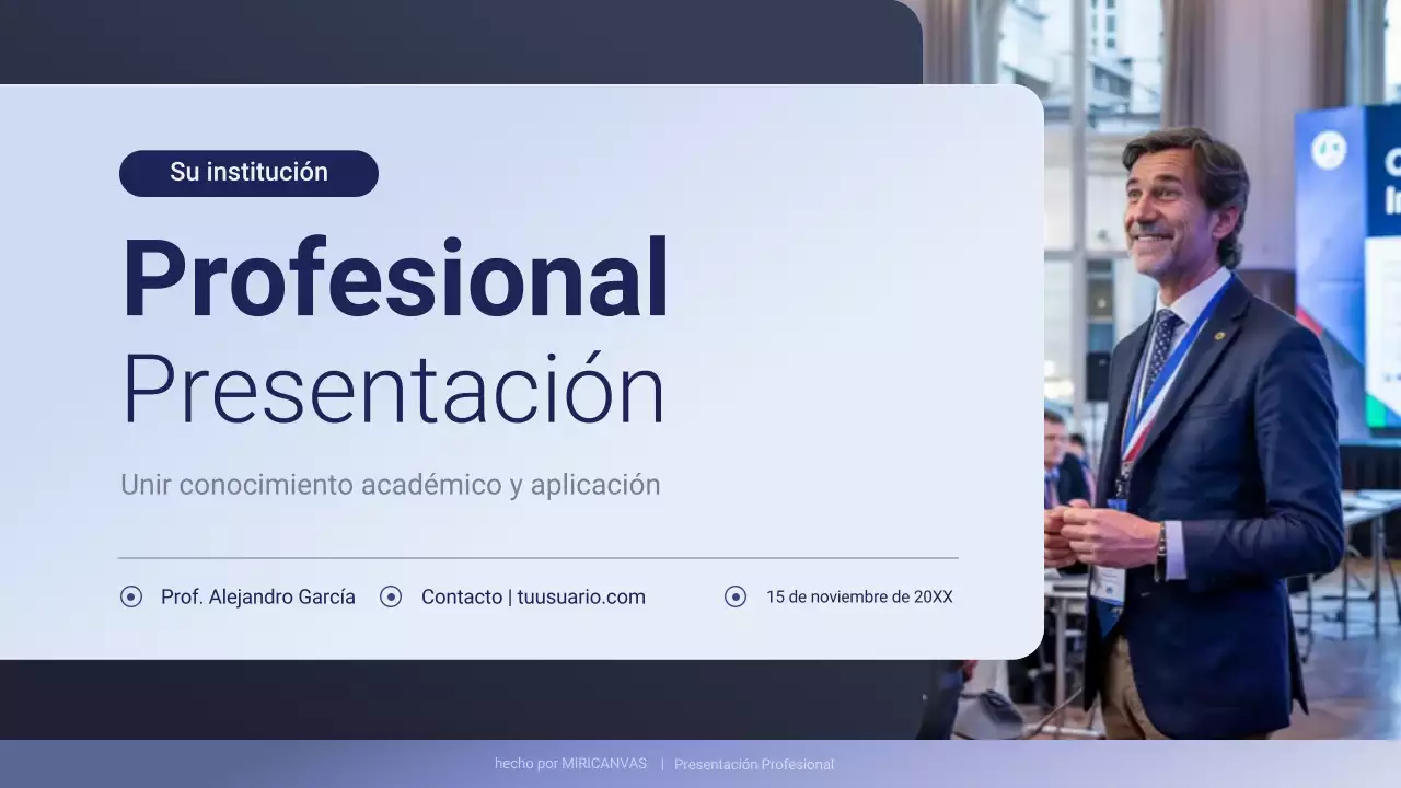 Presentación empresarial profesional morada