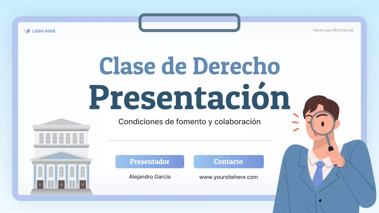 Presentación de la clase de Derecho Moderno Azul