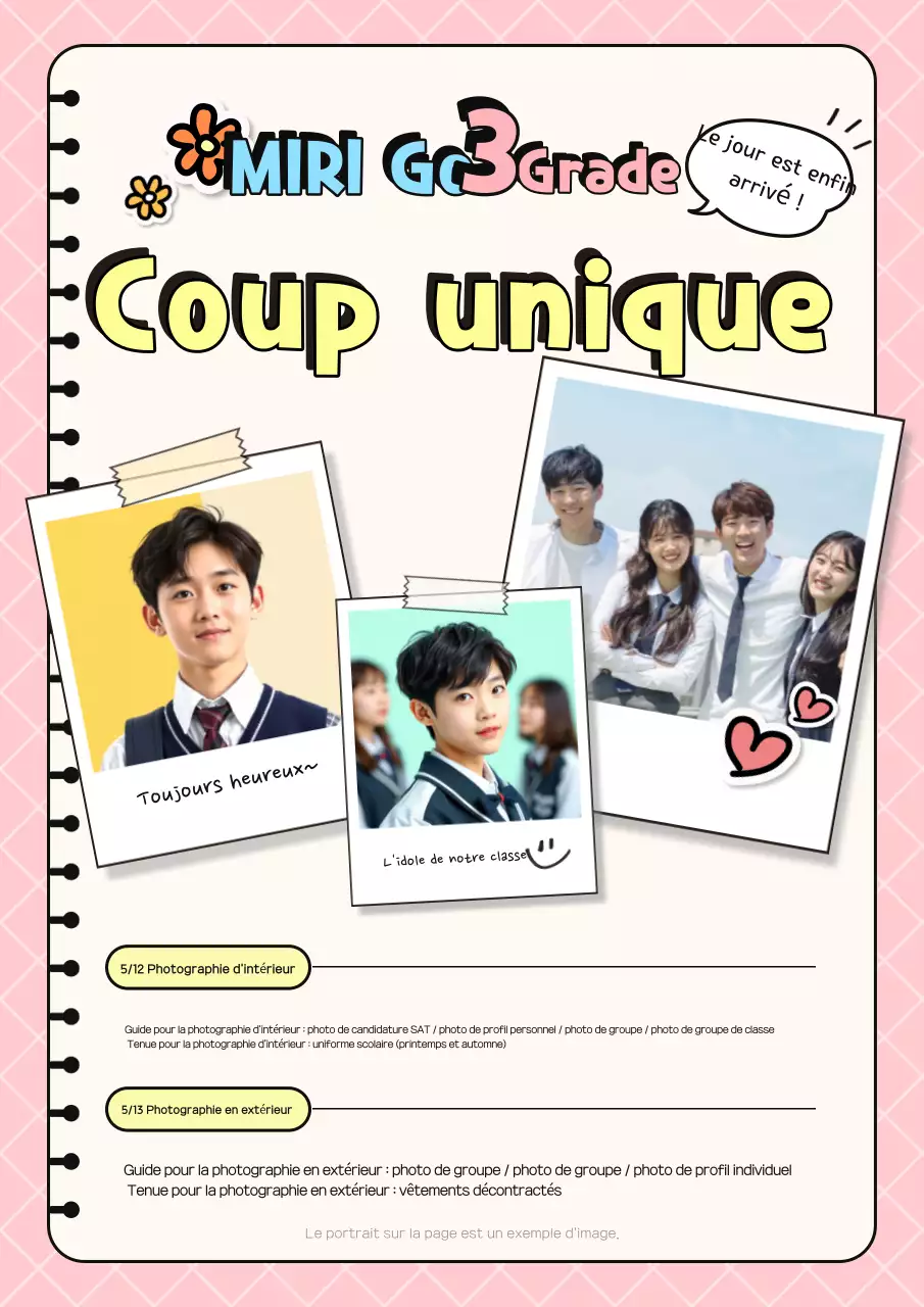 Guide photo de remise des diplômes de Pink Baby