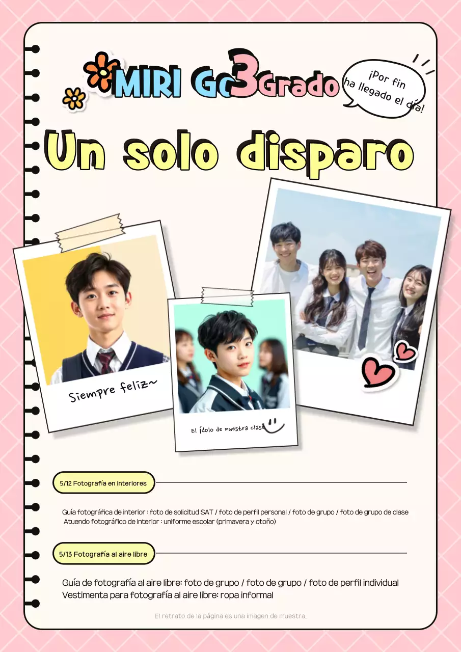 Guía de fotos de graduación de Pink Baby