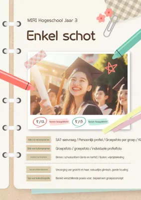 Beige eenvoudige afstudeerfotoshootgids