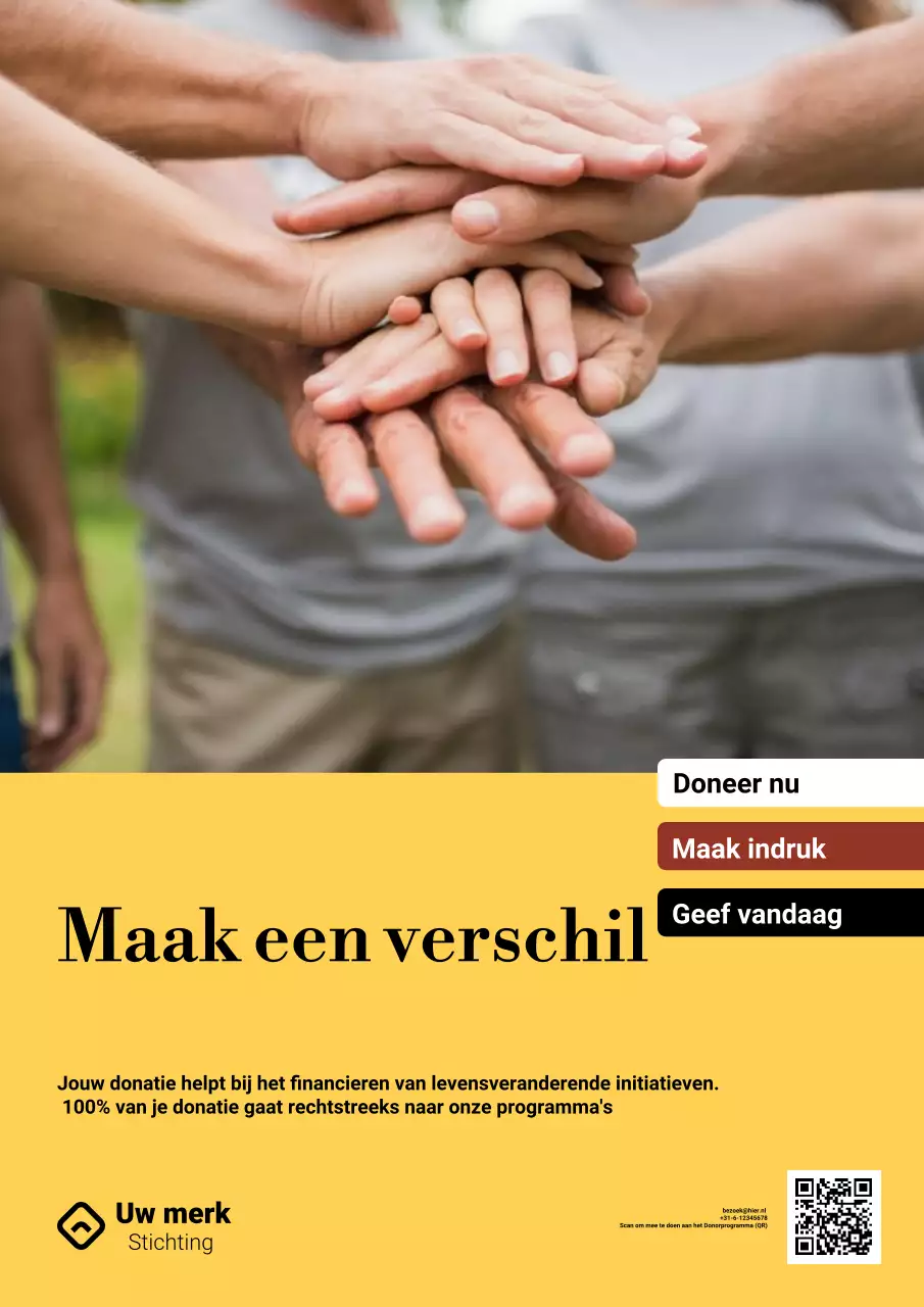 Gele moderne liefdadigheidspromotieposter