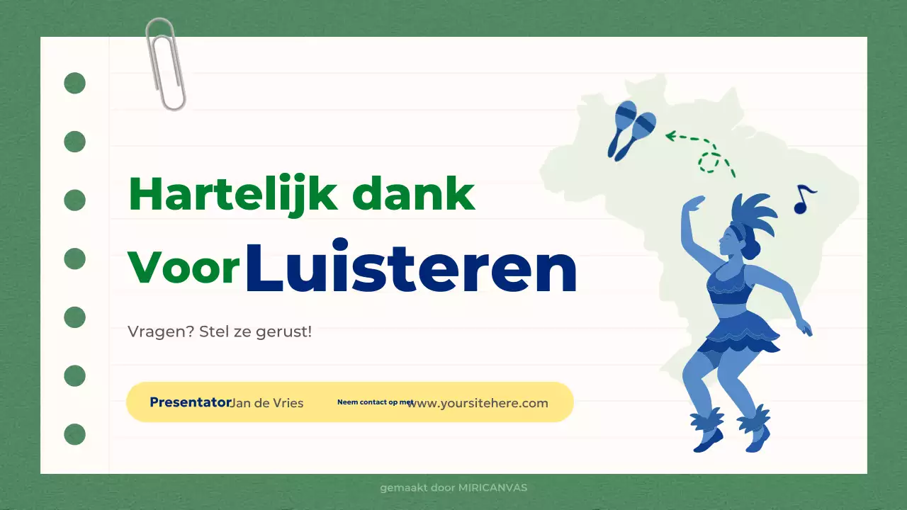 Groen Blauw Eenvoudig Onderwijs over Zuid-Brazilië Presentatie