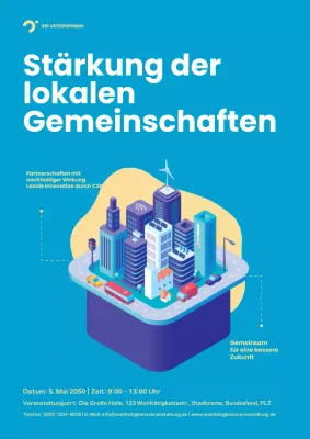 Blaues modernes Gemeinschaftsveranstaltungsplakat