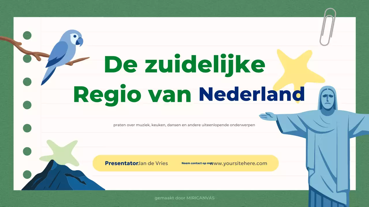Groen Blauw Eenvoudig Onderwijs over Zuid-Brazilië Presentatie