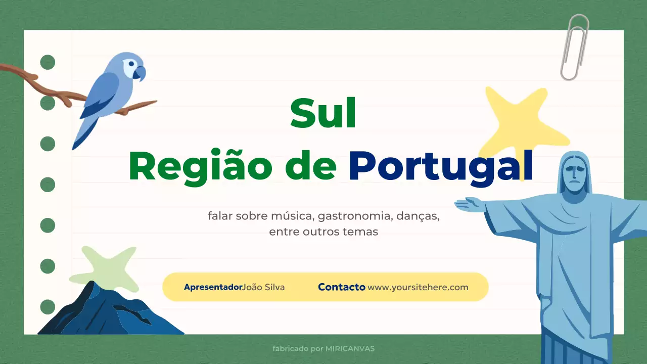 Apresentação Verde Azul Simples Educação sobre o Sul do Brasil