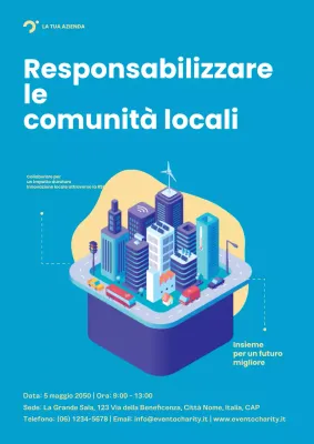 Manifesto dell'evento comunitario moderno blu