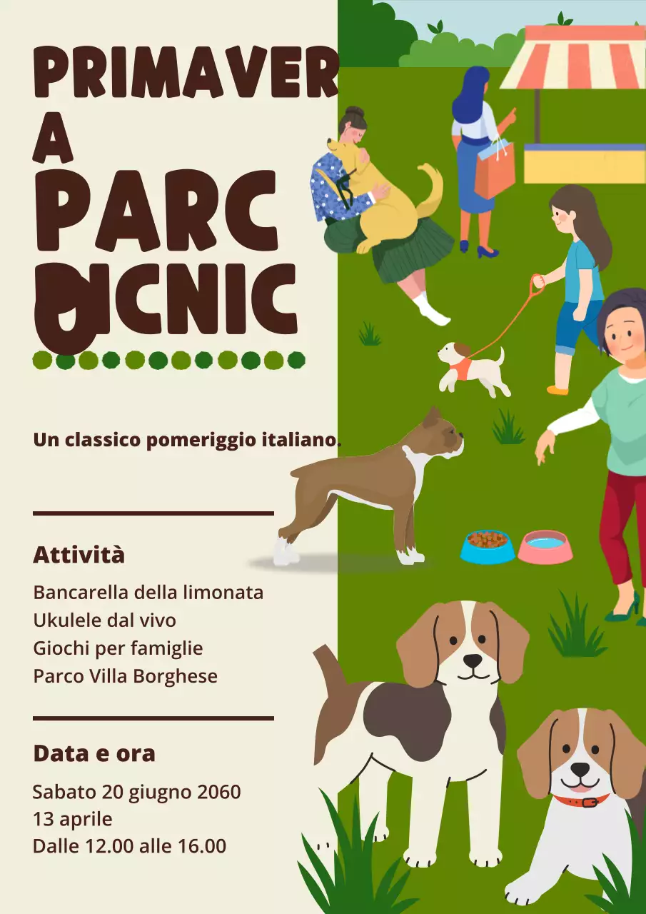 Evento picnic retrò verde