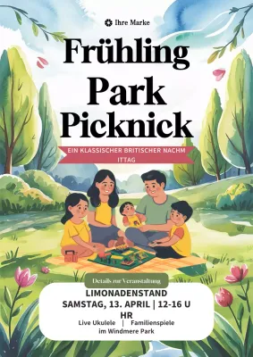 Grüne Vintage Picknick-Einladung