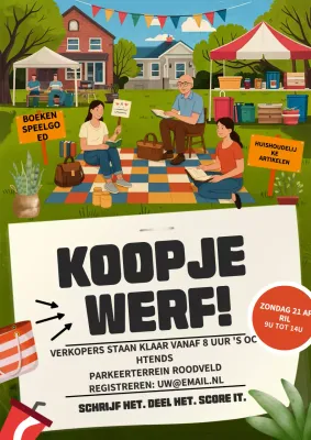 Groene Retro Garage Sale Promotie