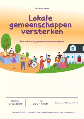 Uitnodigingsposter voor het Orange Modern Community-evenement