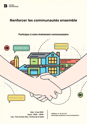 Affiche d'annonce d'événement communautaire beige moderne