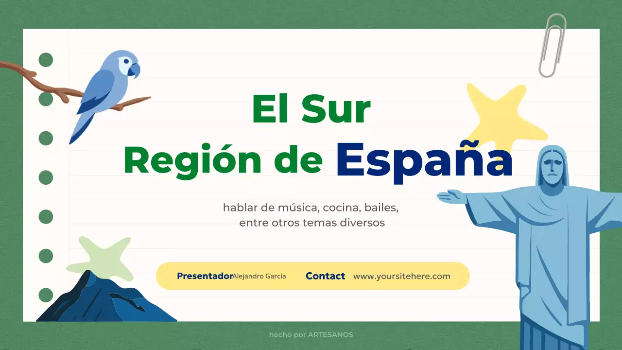 Presentación de Educación Simple Verde Azul sobre el Sur de Brasil