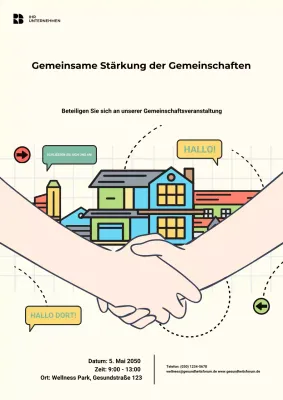 Beiges modernes Community-Event-Ankündigungsplakat