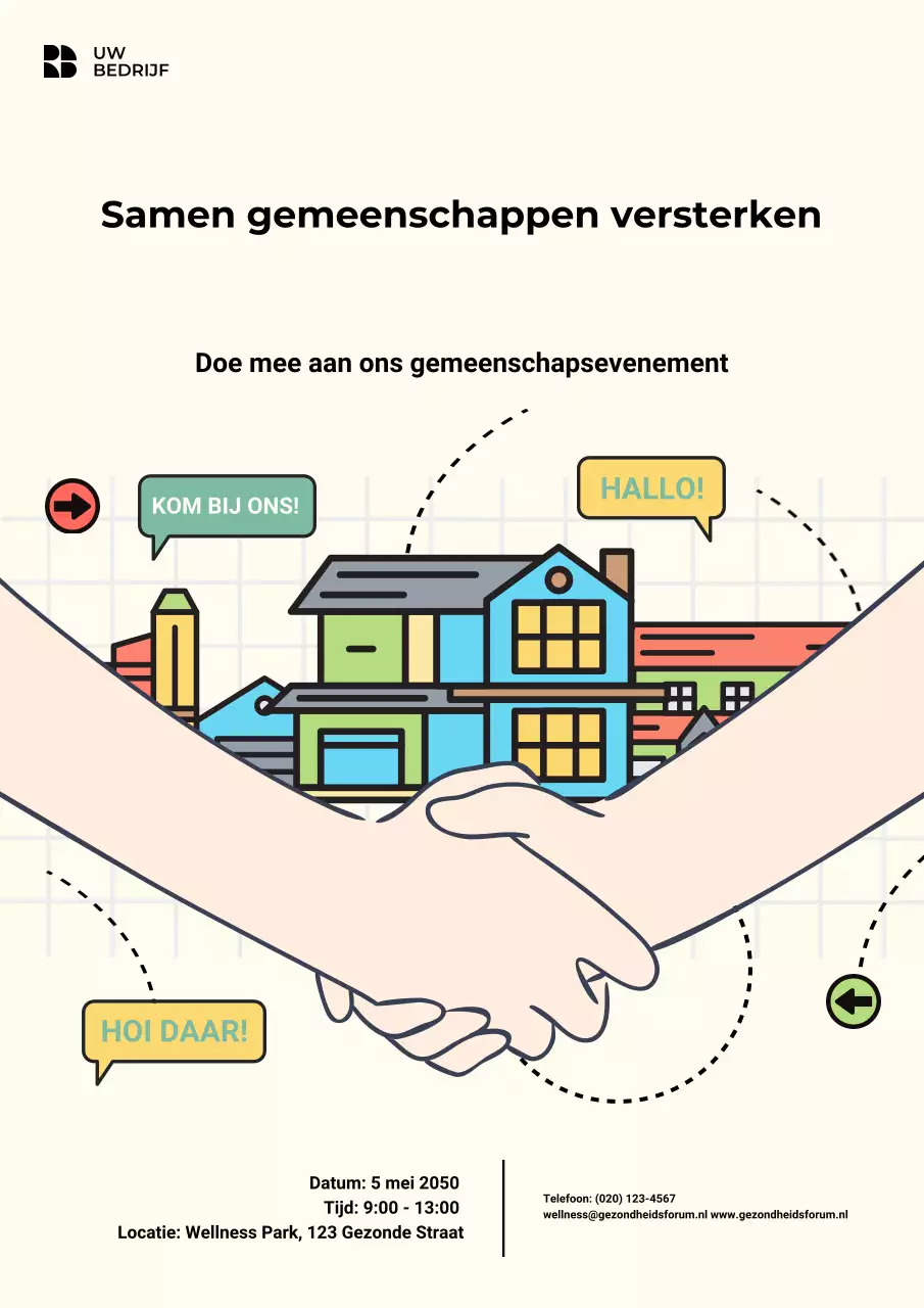 Beige Modern Community Event Aankondigingsposter