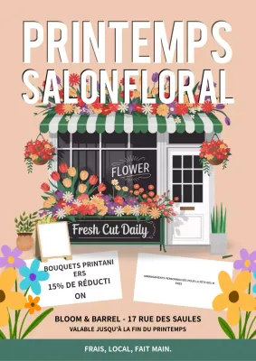 Promotion florale vintage beige