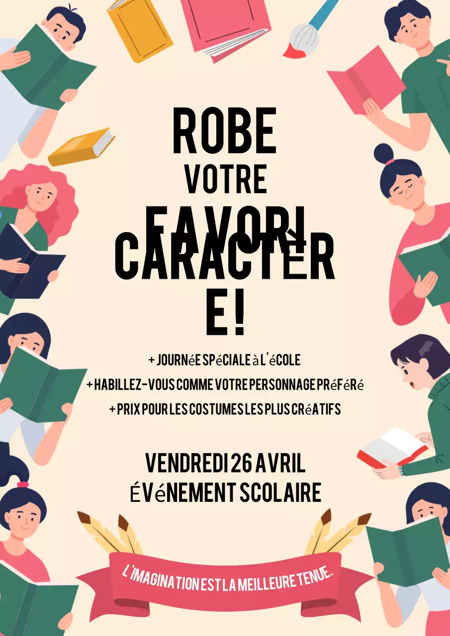 Annonce de l'événement de l'école ludique beige