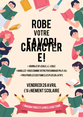 Annonce de l'événement de l'école ludique beige