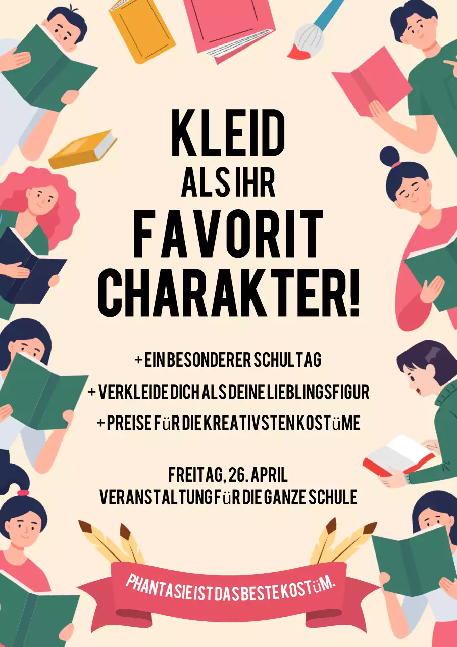 Beige Verspielte Schulveranstaltungsankündigung